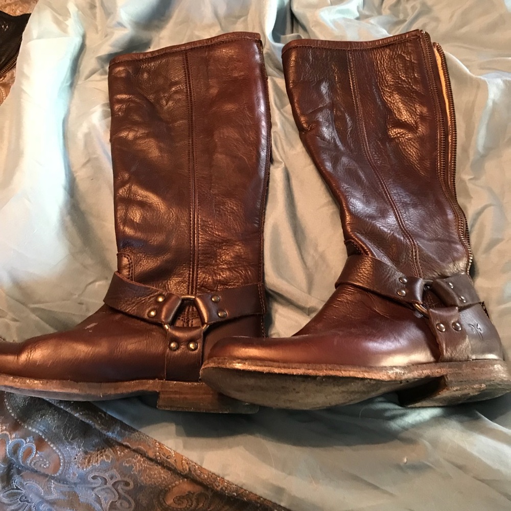 Frye Phillip harness brown boots